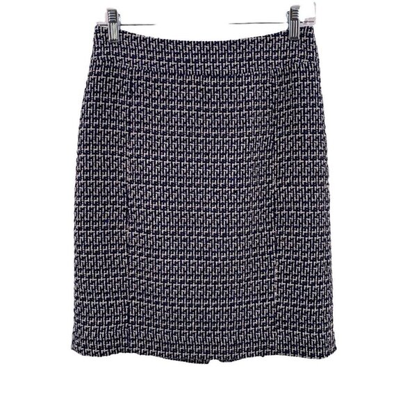 Tory Burch Dresses & Skirts - TORY BURCH Darren Navy Blue and White Cotton Tweed Pencil Skirt Size 2